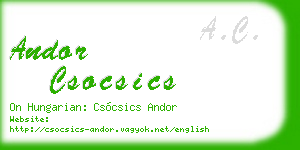 andor csocsics business card